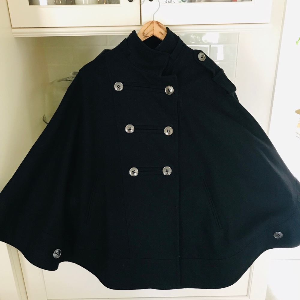 Kenneth Cole Cape Wool Coat with Hood